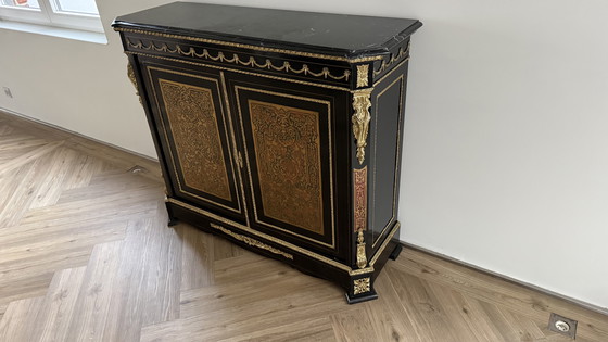 Image 1 of Boule style desk and cabinet