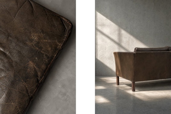 Image 1 of Divano Cromwell in pelle stile Mid-Century Modern, disegnato da Arne Norell negli anni '60.