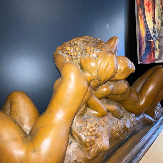 Bacchantes Nude Women & Fruit Sculpture attributed to Jef Lambeau, 1900s – Wood, Barok (photo 7 of 14)