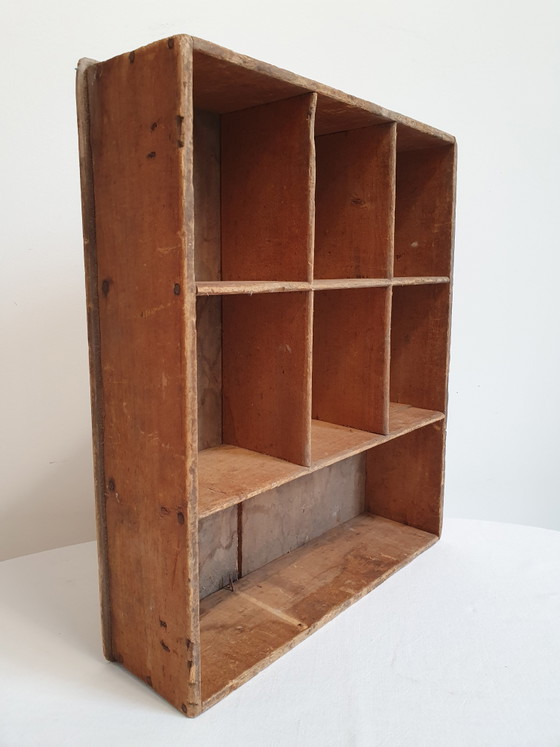 Antique Wooden Locker / Handcrafted Display Stand – Shelving unit (photo 3 of 6)