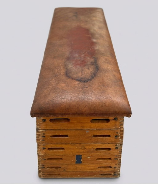 Turnturm-Box Vintage Holz Leder Schwedische Box