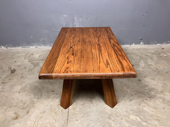 Image 1 of Brutalist Oak Coffee Table Japandi Wabi Sabi
