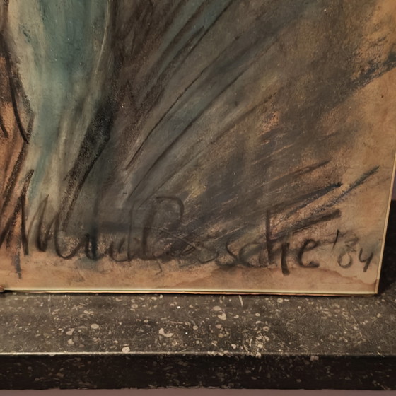 Image 1 of Beautiful Expressive Mixed Media Nude on Paper, Signed & Dated 1984 – 40 × 30 cm