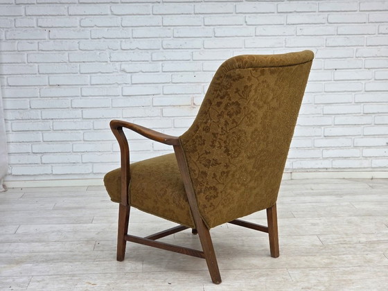 Fauteuil vintage danois des années 1960, en laine et bois de hêtre. – Textile, Wood (photo 9 of 14)
