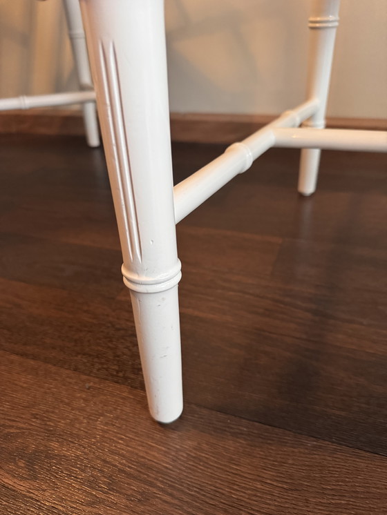 Image 1 of 2x white Chippendale Faux Bamboo Jonathan Adler armchair