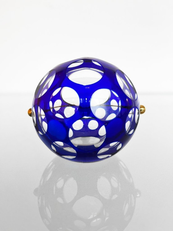 Image 1 of Cendrier vintage Marita Voigt RDA en cristal bleu Harzkristall