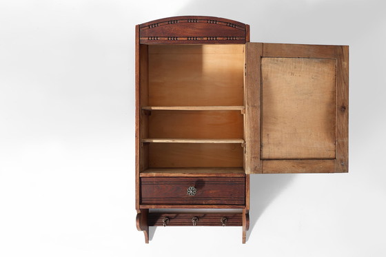 Image 1 of Mueble de afeitar Art Déco de roble con espejo biselado, Francia, ca. 1900