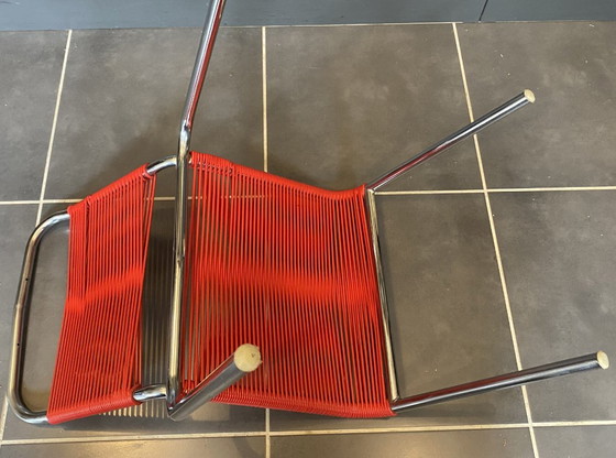 Vintage 1960 red chrome scoubidou or spaghetti chair – Dining chairs, Plastic (photo 10 of 20)