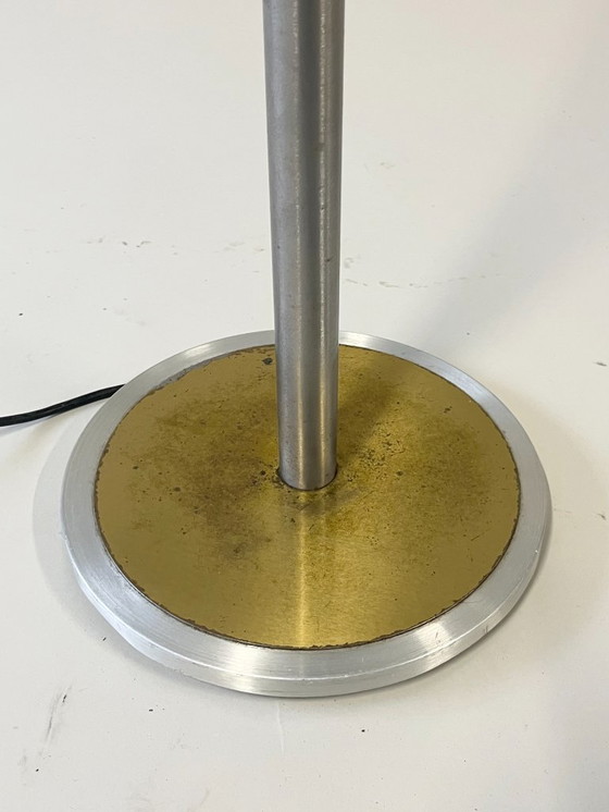 Image 1 of Italian Floor Lamp, Brushed Steel and Brass, 1970s