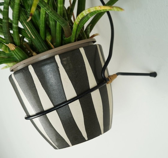 Image 1 of Set aus 4 wandmontierten Blumentopfhaltern im Mid-Century-Stil, Metall und Kunststoff, 1950er Jahre