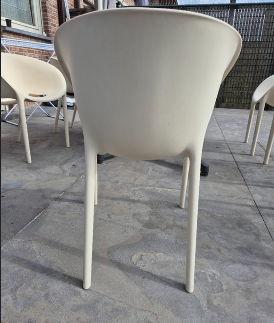 Image 1 of 7x Driade Soft Egg stoelen – Philippe Starck – wit – made in Italy