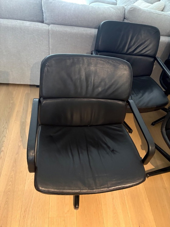 4 x Artifort F141 Swivel Armchair Geoffrey Harcourt – Leather (photo 3 of 16)