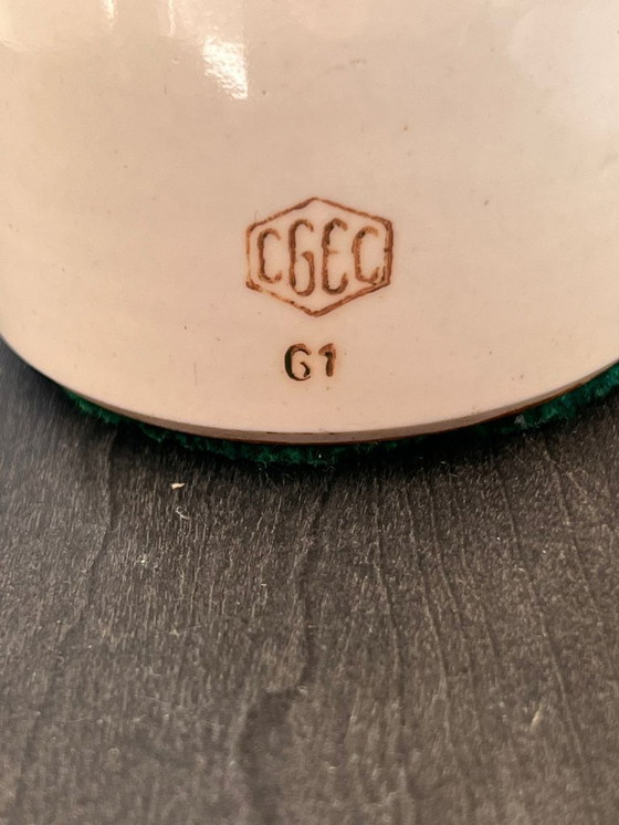 Image 1 of Zeldzame vintage CGEC keramische industriële lamp (1961) – 1,3 kg, uniek design
