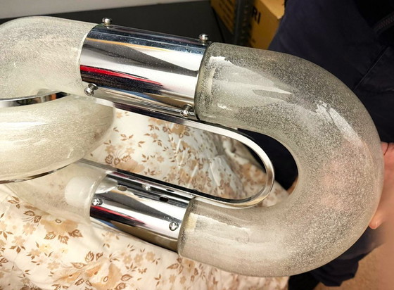 Image 1 of Cadena de araña de cristal de Murano y metal de Aldo Nason para Mazzega