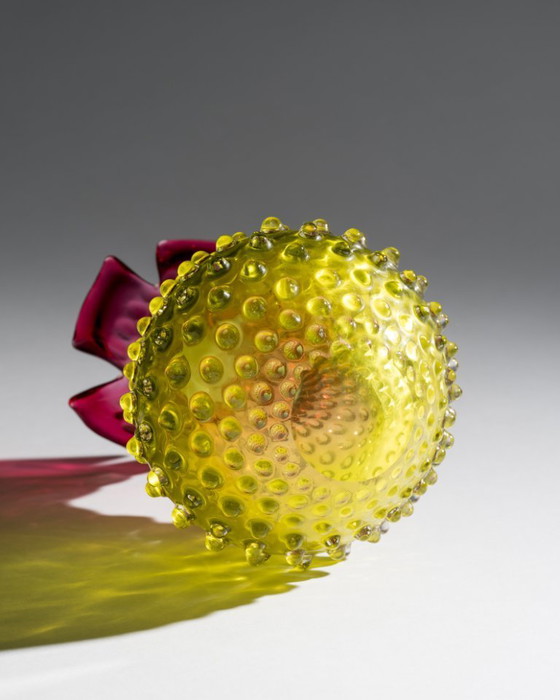 Image 1 of Frantisek Koudelka Skrdlovice Glassworks “Ananas” Raro DÚO de vidrio artístico checo