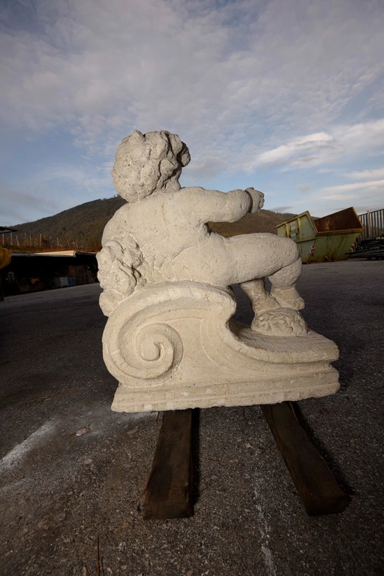 Late 19th Century Italian Carved Stone Putto – Sculpture, Vintage (photo 15 of 39)