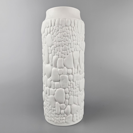 Image 1 of Vintage White Porcelain Vase Made By AK Kaiser. 1970s, Germany. On Art Vase. Number 251-26.