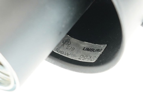 Image 1 of Vintage plafondlamp uit de jaren 60/70 van Glashütte Limburg, inbouwmodel, heldere glazen kap en metalen voet.