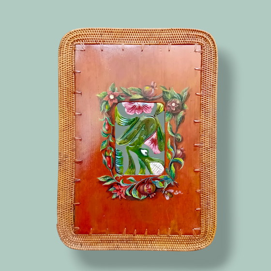 Image 1 of beautiful set of 4 napkins and a bowl.hand made