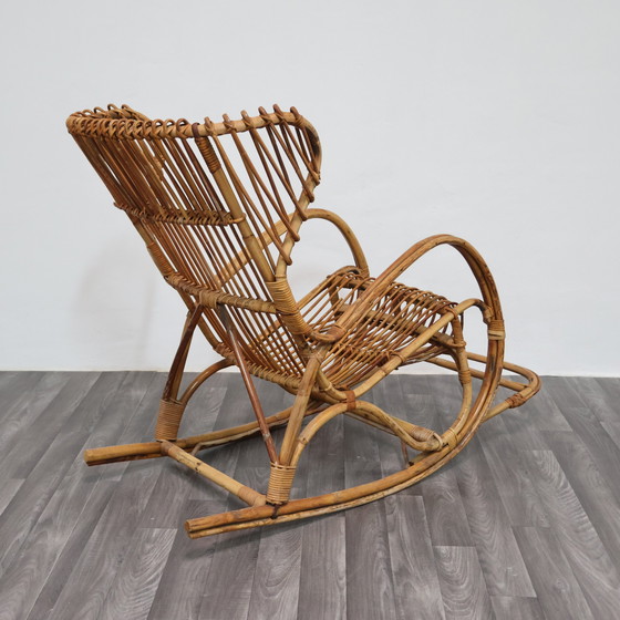 Image 1 of Poltrona a Dondolo Rocking Chair Francese Vintage Design Modernariato 1960’s