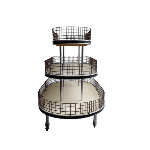 Vintage bakkersrek, winkel display, etagere 