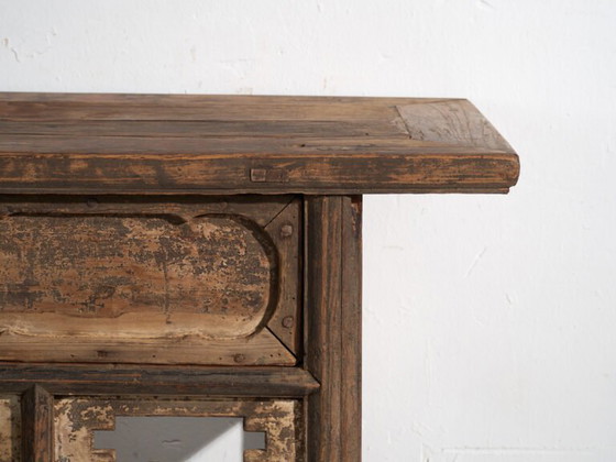 Consolle cinese antica con traforo geometrico – Cina, circa 1900 – Console, Wood, Iron (photo 33 of 40)