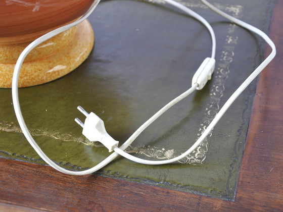 Image 1 of Orangefarbene französische Tischlampen aus Keramik von Kostka