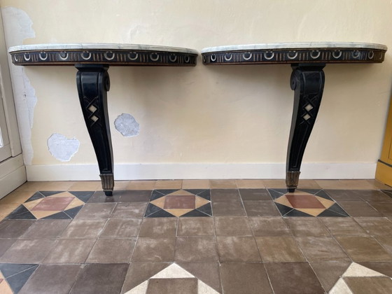 Image 1 of Table d'appoint Table console Table murale imposante 19ème siècle française
