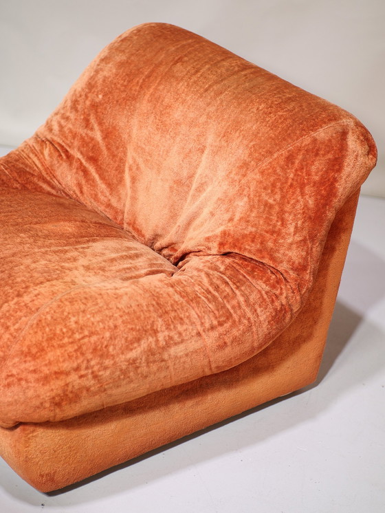 Image 1 of (2x) Italian Armchair Orange Vintage 1970s