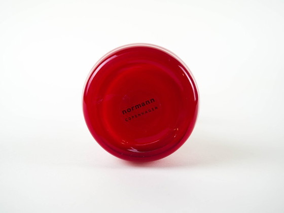 Image 1 of Red vase, Swing Vase, Danish design, manufactured by Normann Copenhagen, designed by Britta Bonnesen