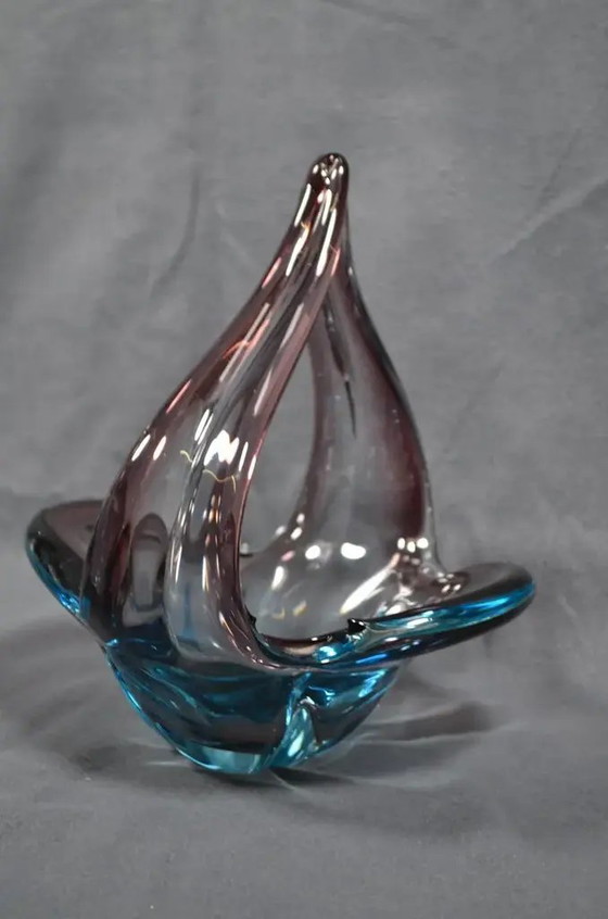 Murano zugeschriebene blau-violette Glasschale aus den 1970er Jahren – Schalen, Murano Glass (photo 2 of 12)