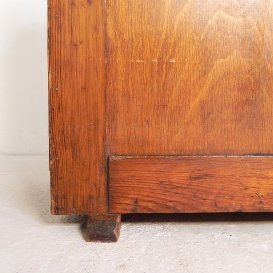 Pine school chart cabinet, architect's cabinet, map cabinet, 1930s, Storage cabinet, Wood, Brown (photo 21 of 25)