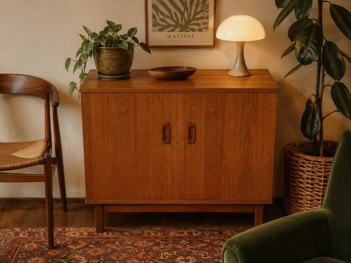 Mid-Century Teak Storage Cabinet | Small Sideboard | 1960s