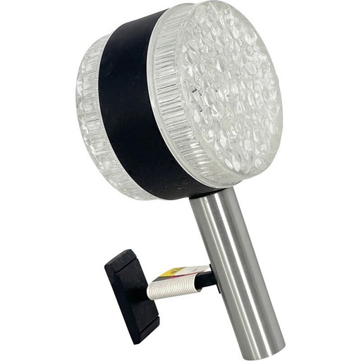 Vintage wall lamp in glass and aluminum model Balaton by Stilux Milano, Italy 1960