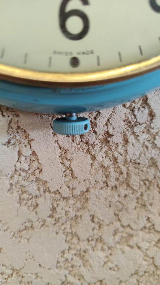 Orologio da parete Gletscher Swiss Made, anni '50 – Vetro, Metallo, Vintage (photo 4 of 6)