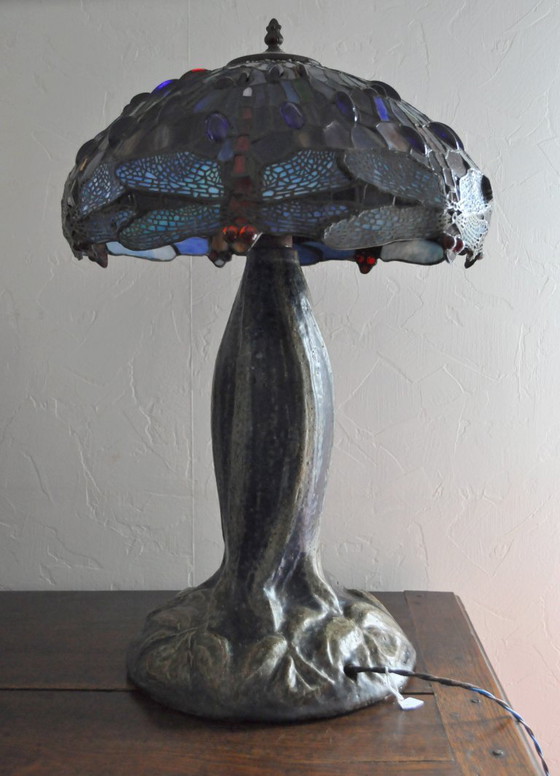 Image 1 of Lampe à poser - Signée H JAVAUX - Style Tiffany (ref 3528)