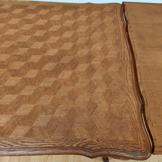 Image 1 of Table à manger de campagne vintage, table à manger extensible