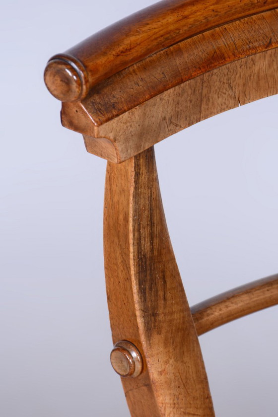 Restored Biedermeier Armchair, Cherry Tree, Upholstery, Austria, 1820s – Textile, Wood (photo 5 of 10)