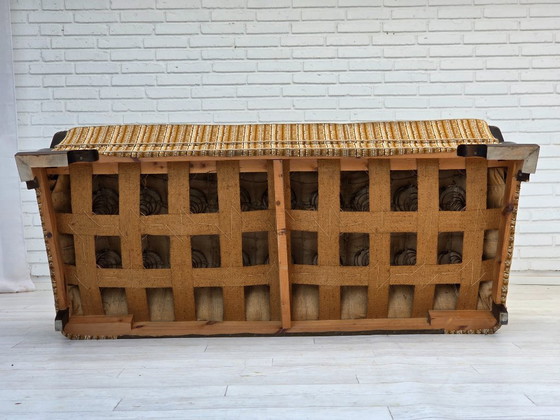 Image 1 of 1960s, Danish 3-seater sofa, original, brown furniture wool, beech wood.