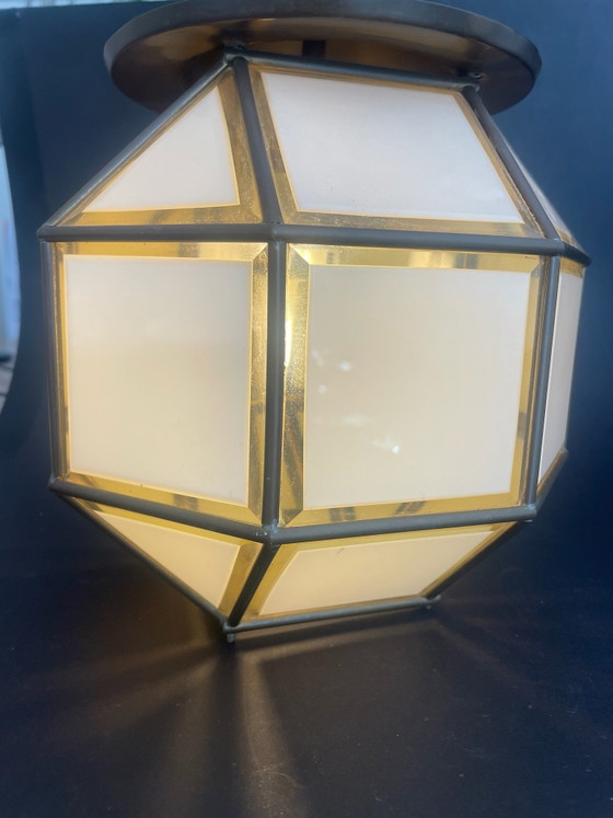 Amsterdam School Ceiling Light – Glass, Brass (photo 2 of 8)