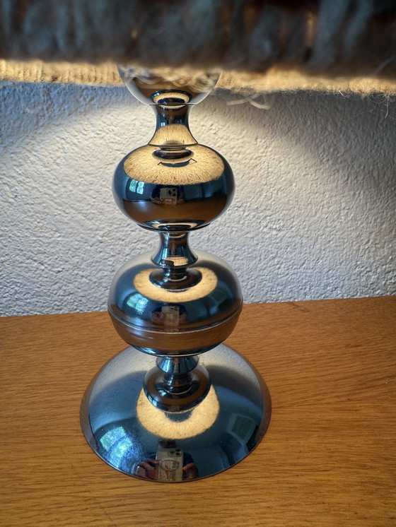 Image 1 of Small Space Age lamp in chrome and wool