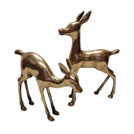 Hollywood Regency brass deer