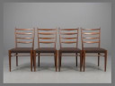Ensemble de 5 chaises de salle à manger Pastoe ST09 de Cees Braakman – Teck – À retapisser