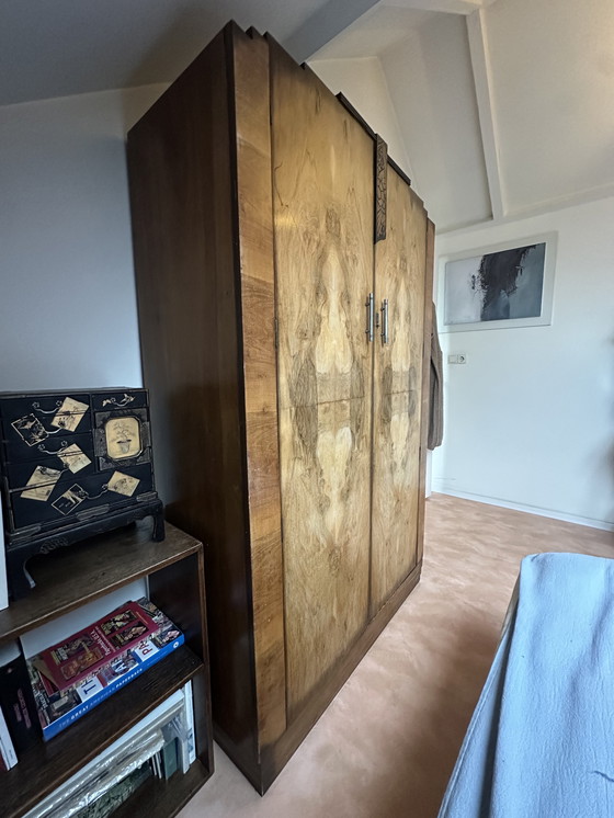Image 1 of Originele houten art deco kledingkast