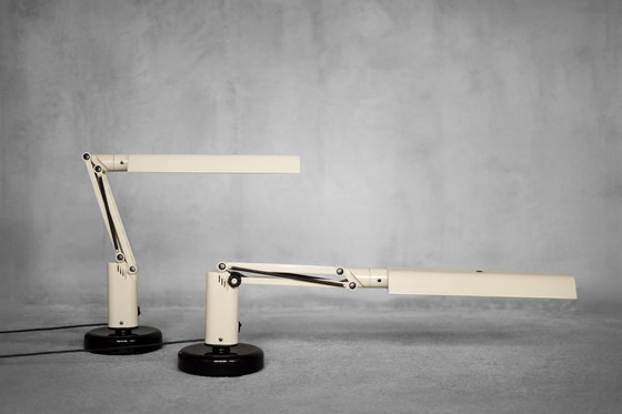 Image 1 of Vintage Mid-Century Scandianavian Modern Beige Plastic Lucifer Table Lamp by Tom Ahlström & Hans Ehrich for Fagerhults, 1975