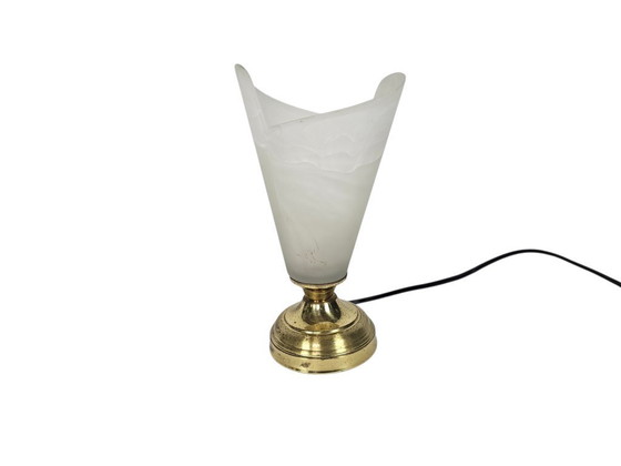 Image 1 of Goblet lamp - table lamp - brass - alabaster - 90s - design