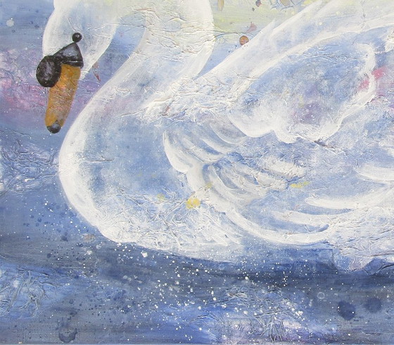 Image 1 of Pintura de un hermoso cisne misterioso - Erica Muizer