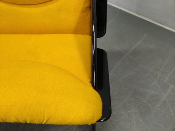 Image 1 of Par de sillones italianos de estilo era espacial, lacados en negro, década de 1970.