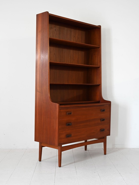 Image 1 of Danish Teak Bookcase from the 1950s with Drawers