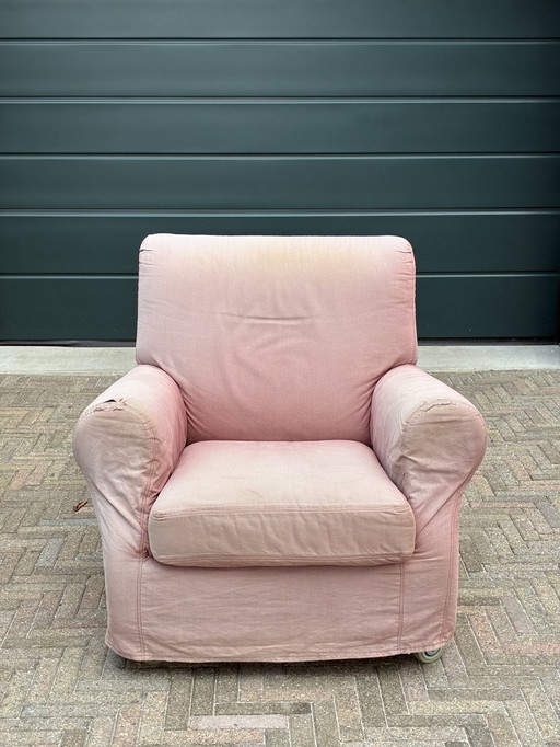 Chair with folding ottoman Italian design